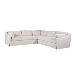 DUNNE SLIPCOVERED 3 PC SECTIONAL IN NOMAD EGGSHELL