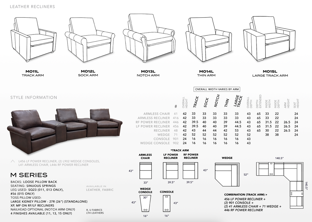 M SERIES LEATHER POWER RECLINER - Image 6