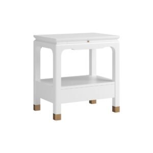 Eave Bedside Table-Uplifting White