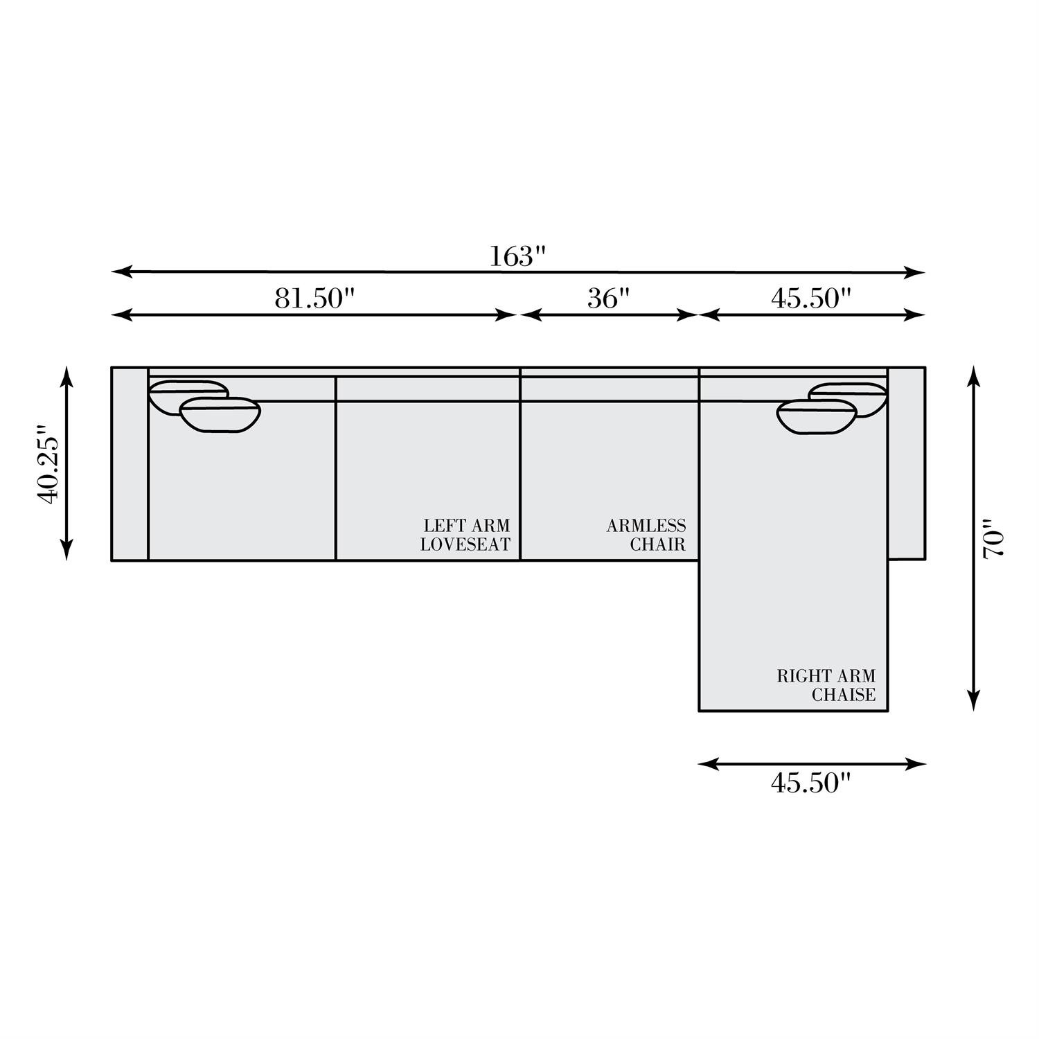 Nest 4 Pc Fabric Sectional - Image 6